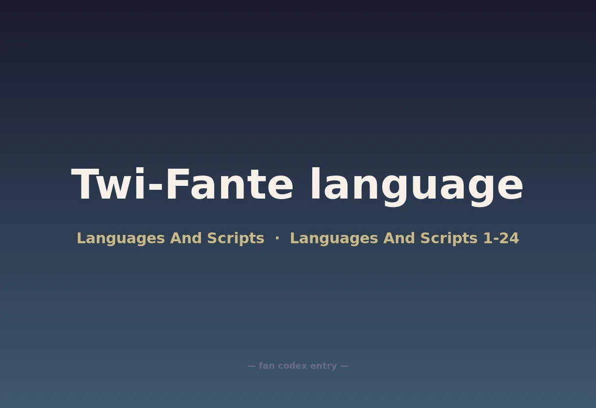 Twi-Fante language