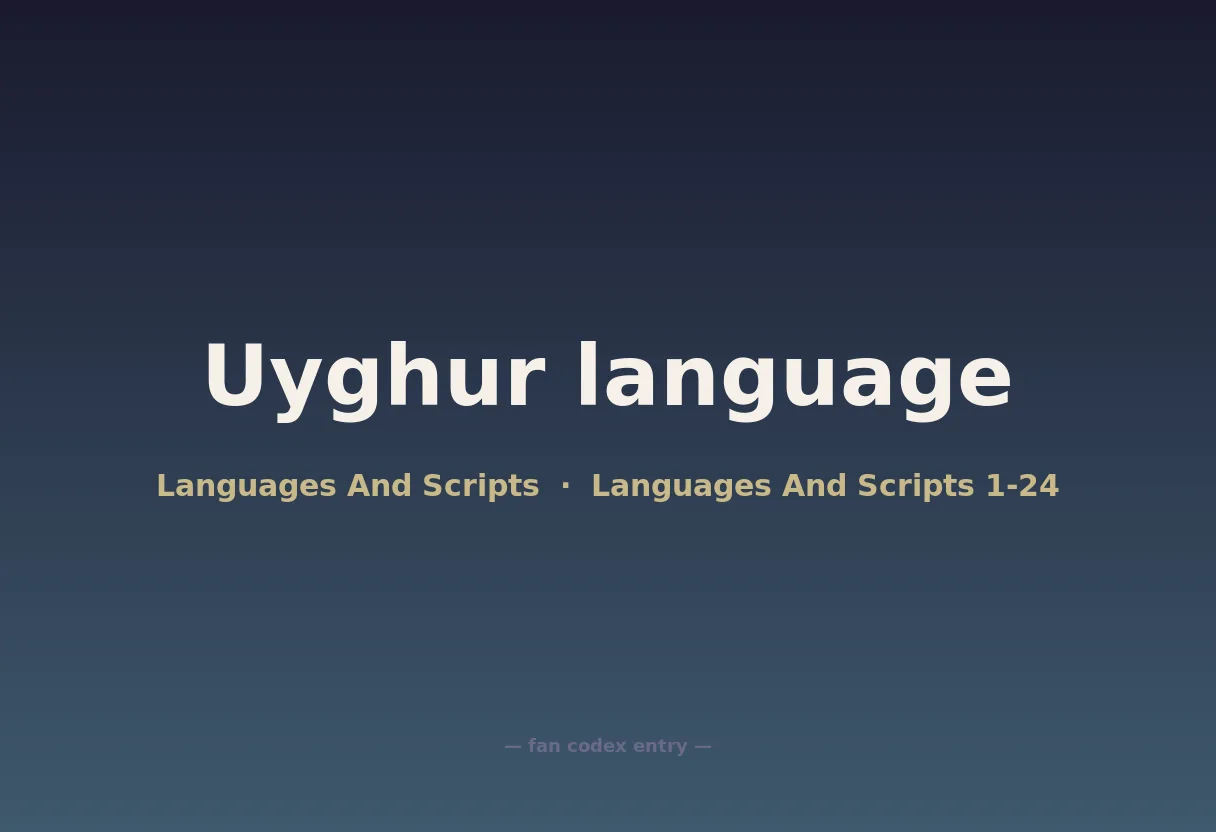 Uyghur language