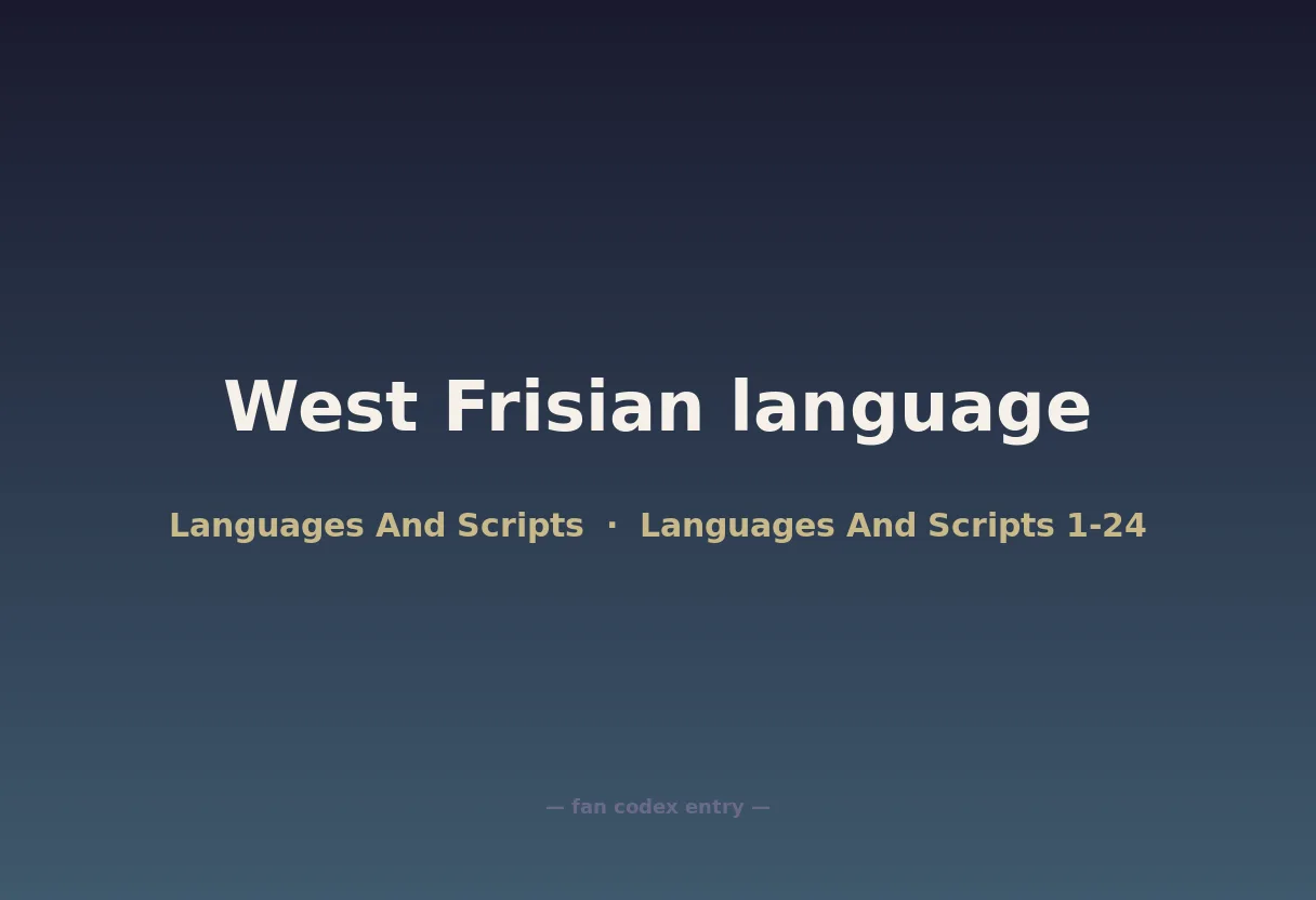 West Frisian language