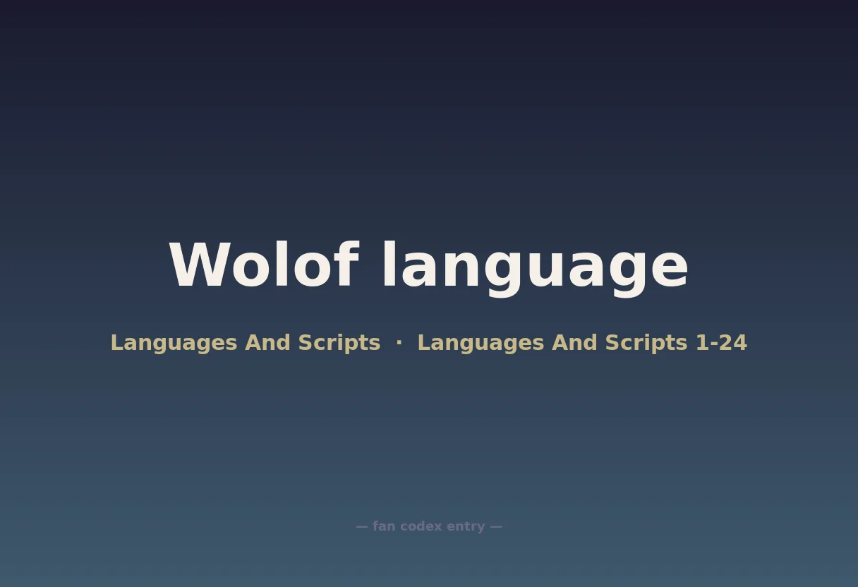 Wolof language