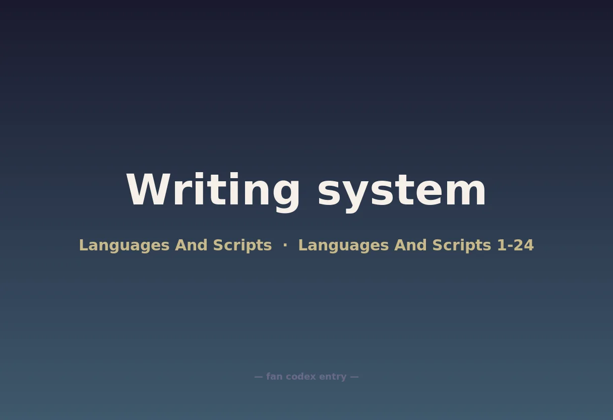Writing system